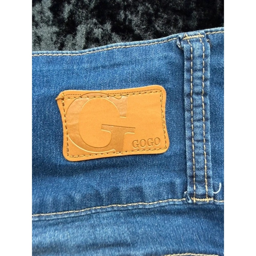 GOGO Star Juniors 13 Denim Shorts Blue High Rise Button Fly Stretch Faded - Picture 5 of 8